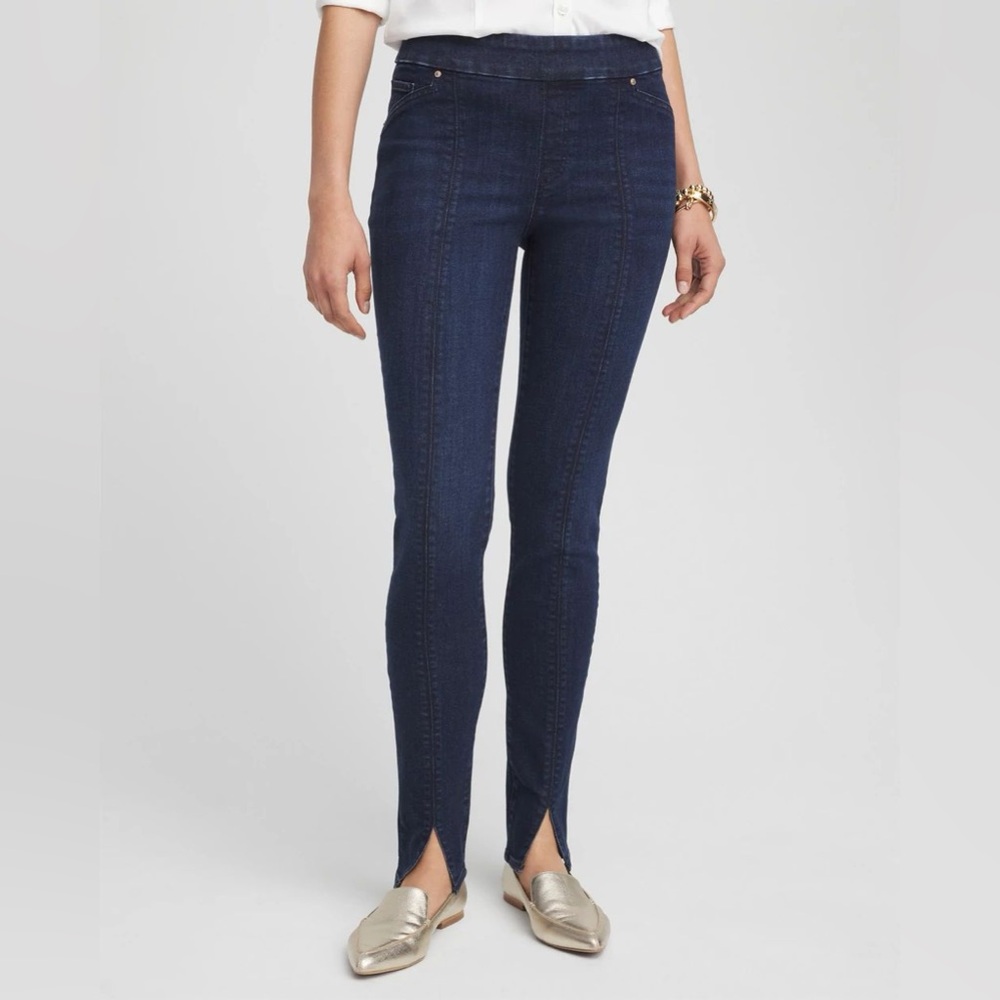 CHICOS Front Slit Pull-on Ankle Jeggings, Like New